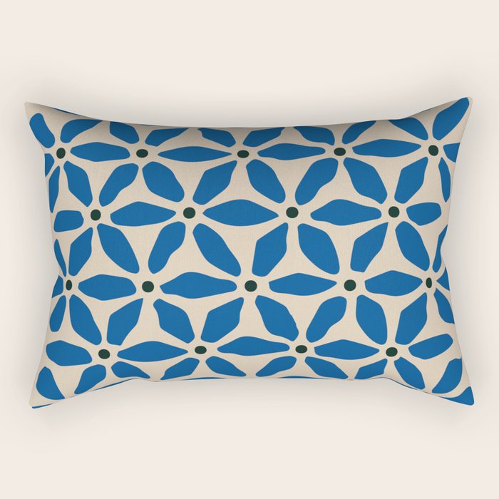 Blue flower pattern Rectangular Pillow Gallery Image 2