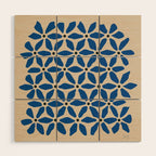 Blue flower pattern Wood Wall Art Gallery Image 1