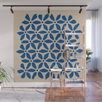 Blue flower pattern Wall Mural Gallery Image 1