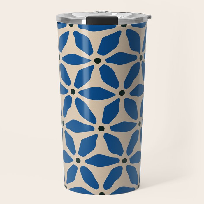 Blue flower pattern Travel Mug Gallery Image 1
