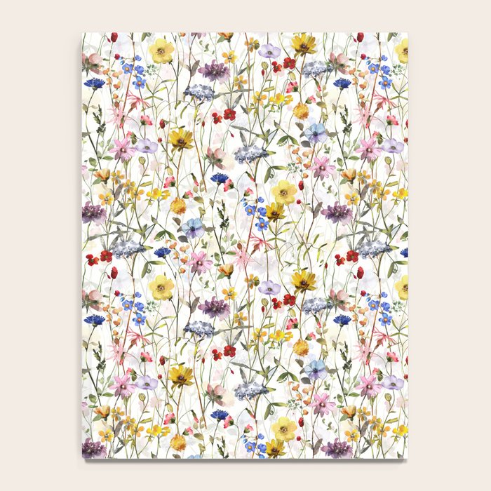 Scandinavian Colorful Midsummer Dried Wildflowers Watercolor Meadow  14 Notebook Gallery Image 4