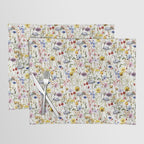 Scandinavian Colorful Midsummer Dried Wildflowers Watercolor Meadow  14 Placemat Gallery Image 1