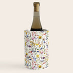Scandinavian Colorful Midsummer Dried Wildflowers Watercolor Meadow  14 Wine Chiller Gallery Image 2