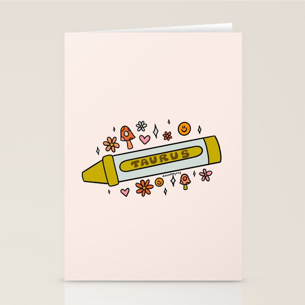 Taurus Crayon Stationery Card Gallery Image 1