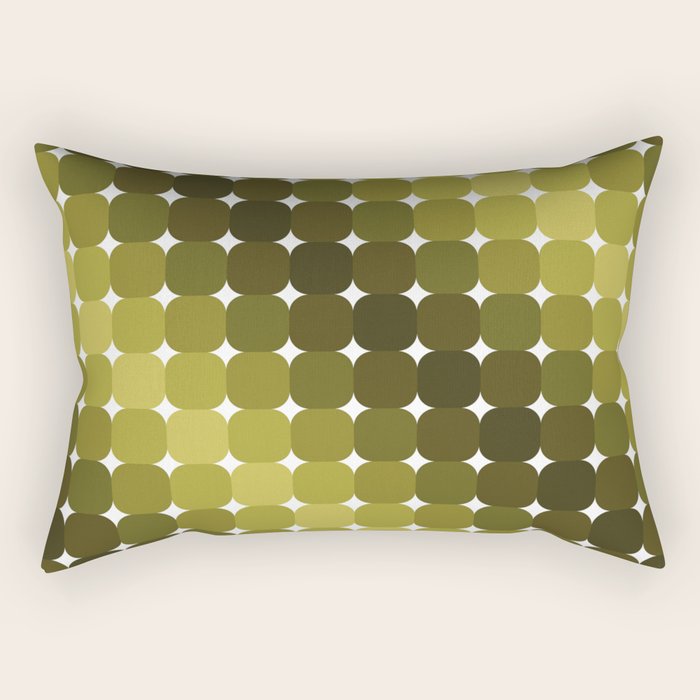 Retro Rounded Rectangle Gradient - Green Rectangular Pillow Gallery Image 2