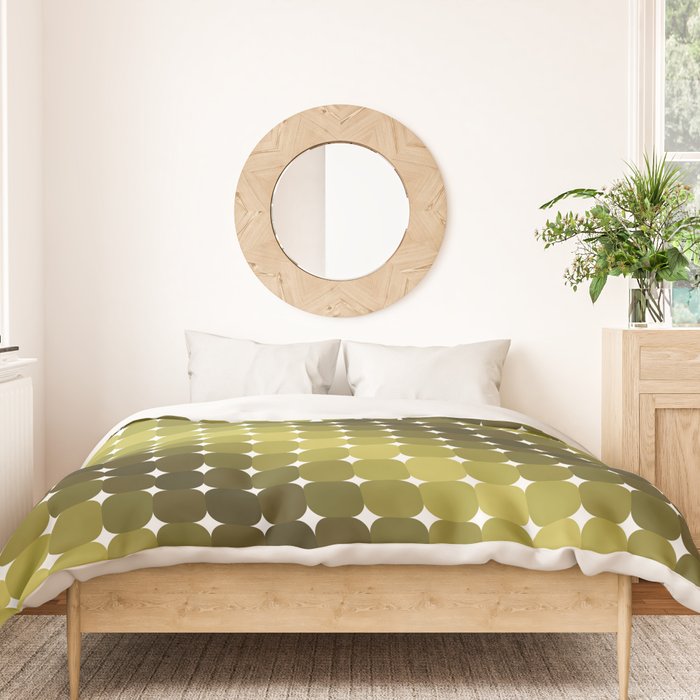 Retro Rounded Rectangle Gradient - Green Duvet Cover Gallery Image 3