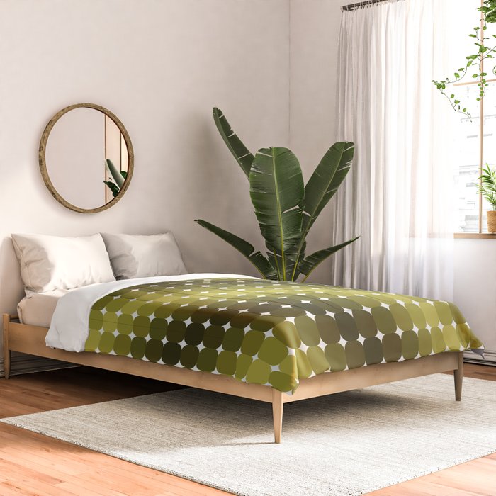 Retro Rounded Rectangle Gradient - Green Comforter Gallery Image 2