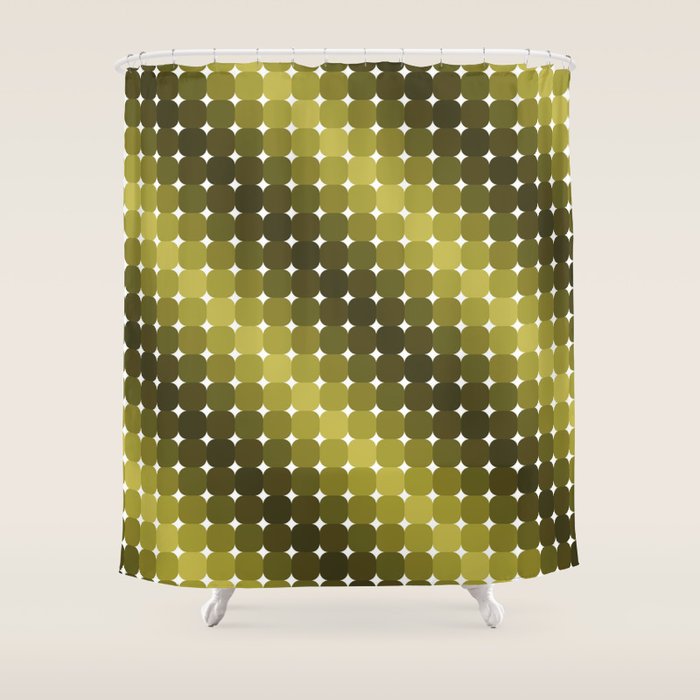 Retro Rounded Rectangle Gradient - Green Shower Curtain Gallery Image 1