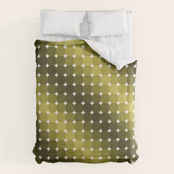 Retro Rounded Rectangle Gradient - Green Duvet Cover Gallery Image 6