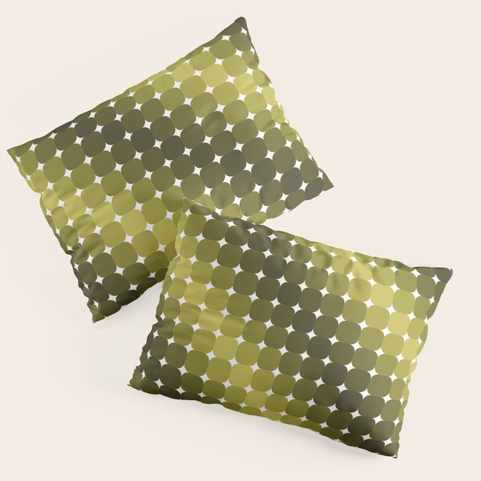 Retro Rounded Rectangle Gradient - Green Pillow Sham Gallery Image 3