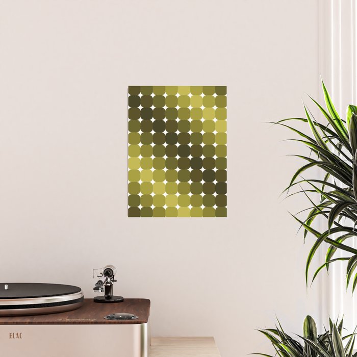 Retro Rounded Rectangle Gradient - Green Poster Gallery Image 2