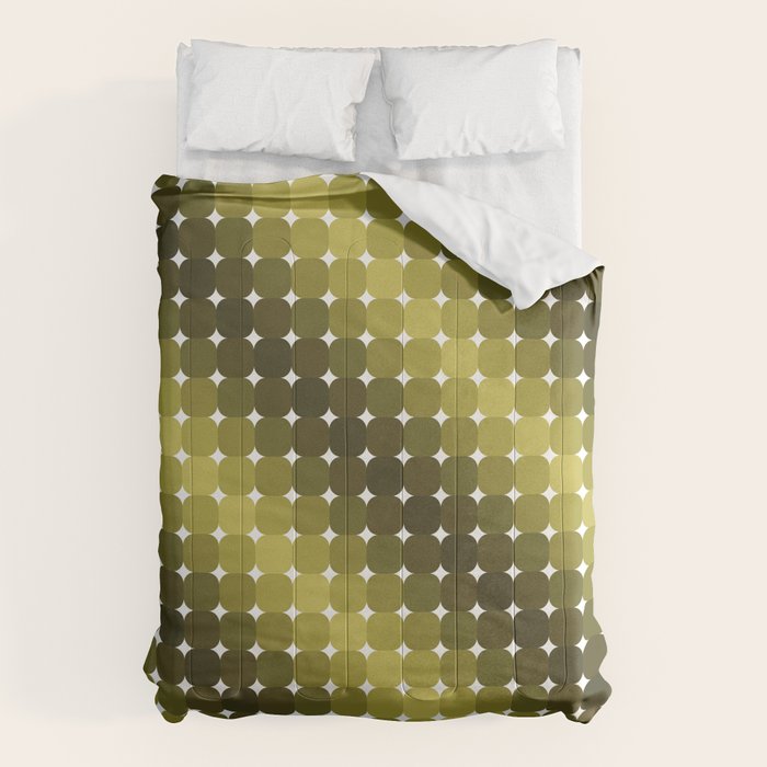 Retro Rounded Rectangle Gradient - Green Comforter Gallery Image 6