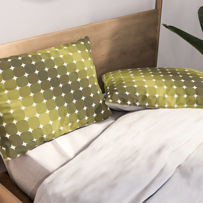Retro Rounded Rectangle Gradient - Green Pillow Sham Gallery Image 2