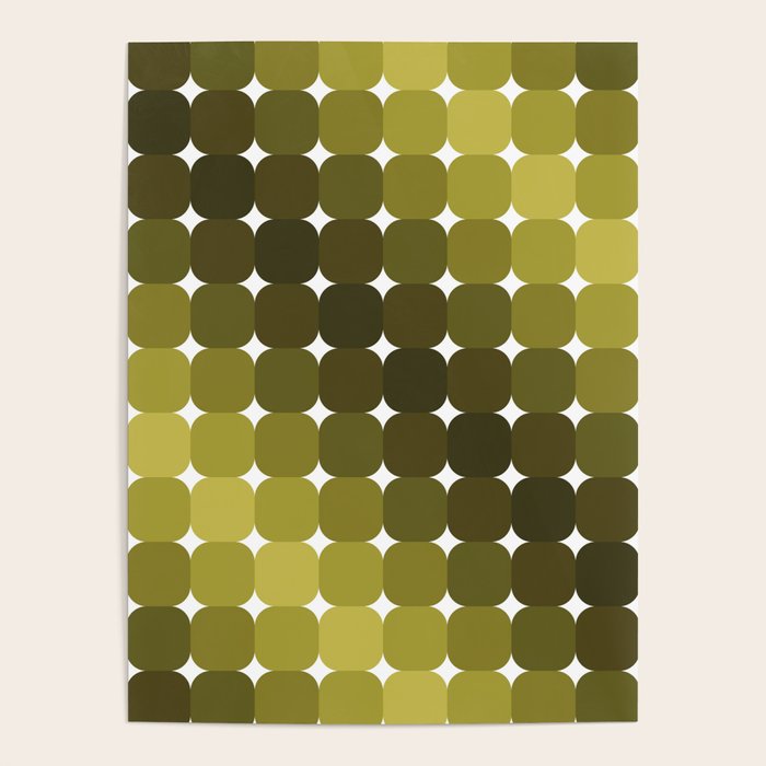 Retro Rounded Rectangle Gradient - Green Poster Gallery Image 4