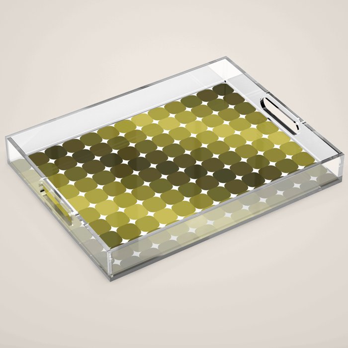 Retro Rounded Rectangle Gradient - Green Acrylic Tray Gallery Image 1