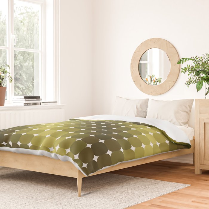 Retro Rounded Rectangle Gradient - Green Duvet Cover Gallery Image 2