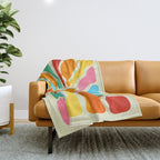 Retro Sun Waves: Rainbow Edition Throw Blanket Gallery Image 1