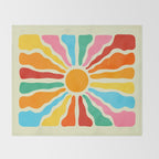 Retro Sun Waves: Rainbow Edition Throw Blanket Gallery Image 2