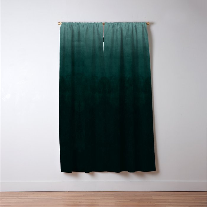 Ombre Emerald Window Curtain Gallery Image 3