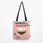 Espresso Martini Italian Retro Cocktail - Red Green Pink Tote Bag Gallery Image 2