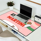 Espresso Martini Italian Retro Cocktail - Red Green Pink Desk Mat Gallery Image 2