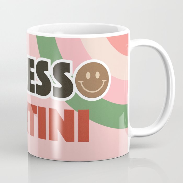 Espresso Martini Italian Retro Cocktail - Red Green Pink Coffee Mug Gallery Image 1
