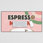 Espresso Martini Italian Retro Cocktail - Red Green Pink Desk Mat Gallery Image 1
