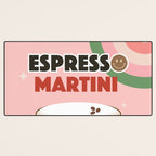 Espresso Martini Italian Retro Cocktail - Red Green Pink Desk Mat Gallery Image 3