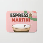 Espresso Martini Italian Retro Cocktail - Red Green Pink Bath Mat Gallery Image 1