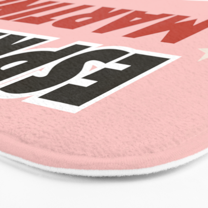 Espresso Martini Italian Retro Cocktail - Red Green Pink Bath Mat Gallery Image 3