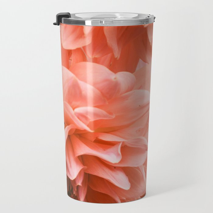 Collaboration  Modern Botanical Dahlia Flower Photograph -pink terracotta floral Travel Mug Gallery Image 3