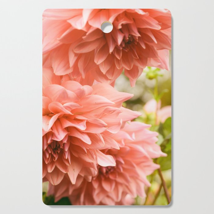 Collaboration  Modern Botanical Dahlia Flower Photograph -pink terracotta floral Cutting Board Gallery Image 1