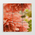 Collaboration  Modern Botanical Dahlia Flower Photograph -pink terracotta floral Wood Wall Art Gallery Image 1