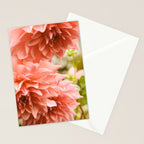 Collaboration  Modern Botanical Dahlia Flower Photograph -pink terracotta floral Stationery Card Gallery Image 2
