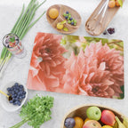 Collaboration  Modern Botanical Dahlia Flower Photograph -pink terracotta floral Cutting Board Gallery Image 2