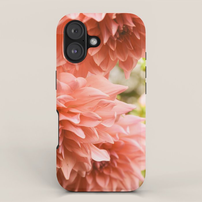Collaboration  Modern Botanical Dahlia Flower Photograph -pink terracotta floral iPhone Case Gallery Image 1