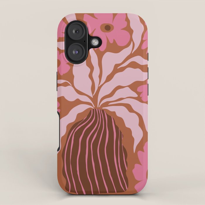 Mid-century blooming pot  iPhone Case Gallery Image 1