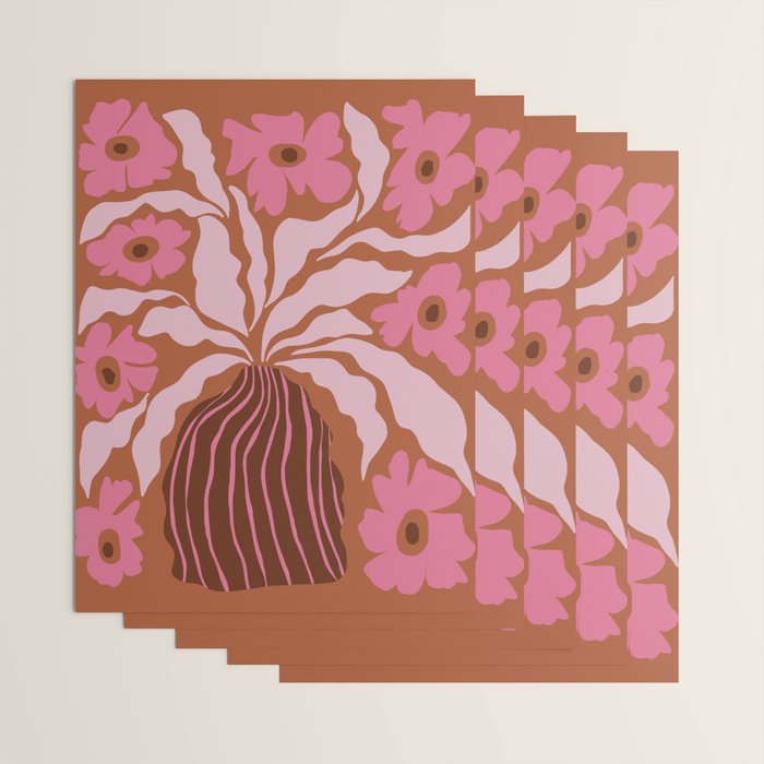 Mid-century blooming pot  Wrapping Paper Gallery Image 3