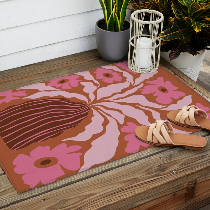 Mid-century blooming pot  Outdoor Rug Gallery Image 2