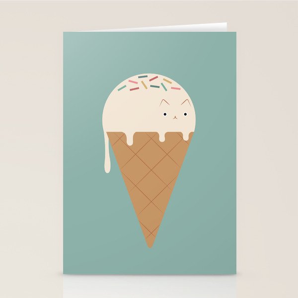 Ice Cream Cat Stationery Card Gallery Image 2