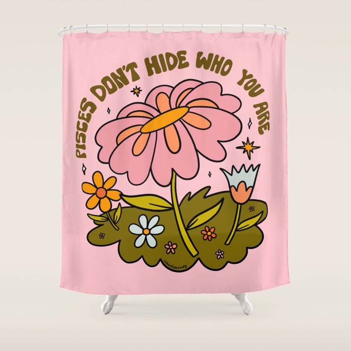 Pisces Flower Shower Curtain Gallery Image 1