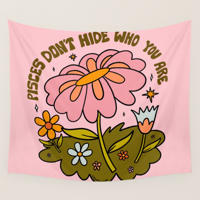 Pisces Flower Wall Tapestry Gallery Image 4