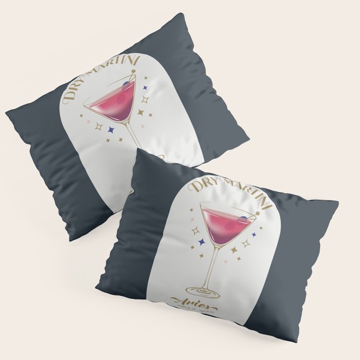 Dry Martini Cocktail Zodiac Sign Pillow Sham Gallery Image 1