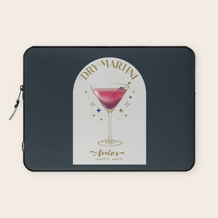 Dry Martini Cocktail Zodiac Sign Laptop Sleeve Gallery Image 1