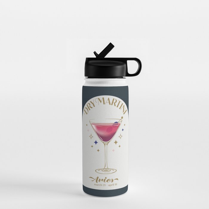 Dry Martini Cocktail Zodiac Sign Water Bottle Gallery Image 1