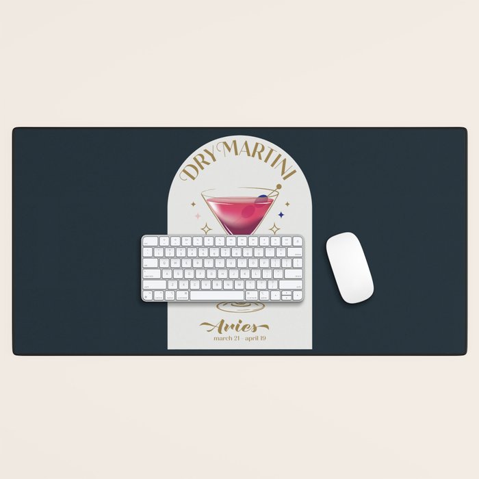 Dry Martini Cocktail Zodiac Sign Desk Mat Gallery Image 1