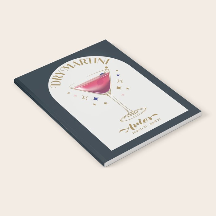 Dry Martini Cocktail Zodiac Sign Notebook Gallery Image 2