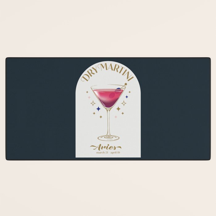 Dry Martini Cocktail Zodiac Sign Desk Mat Gallery Image 3