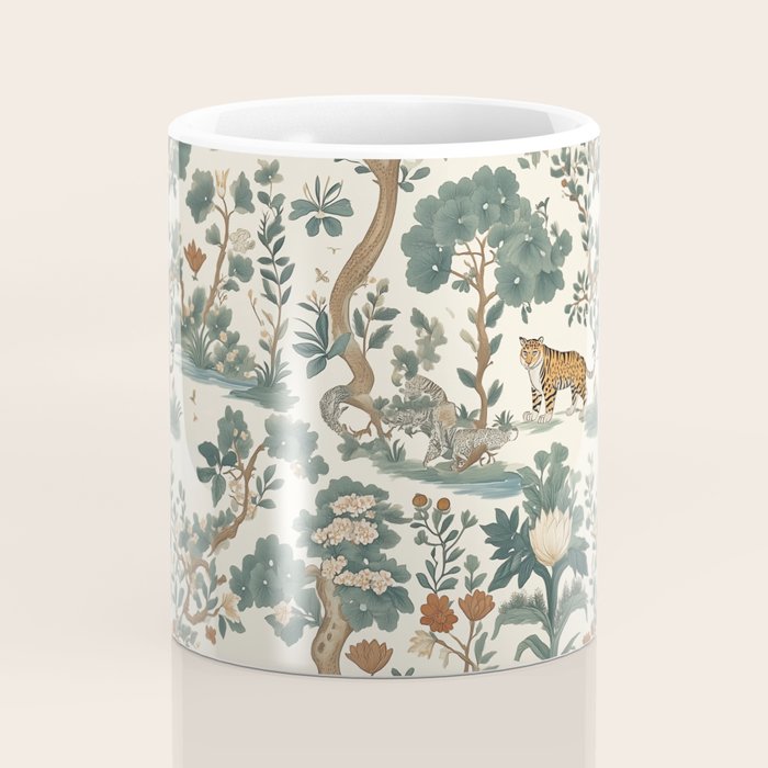 Tigers in Romantic Botanica Coffee Mug Gallery Image 4