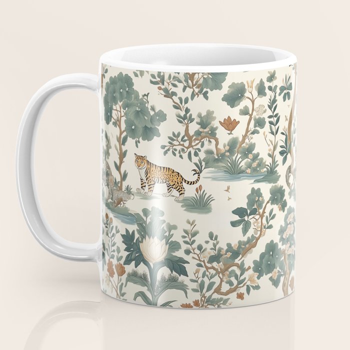Tigers in Romantic Botanica Coffee Mug Gallery Image 3